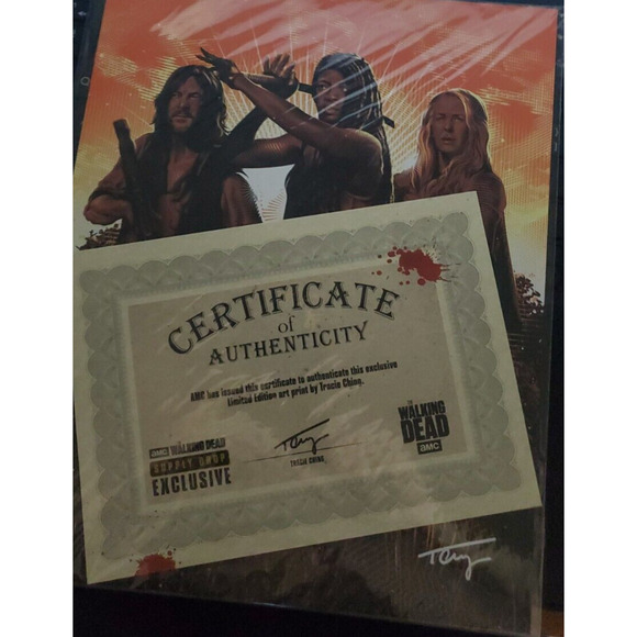 AMC TWD Walking Dead Daryl, Michonne & Carol LE Art Print Exclusive W/COA - Picture 4 of 4